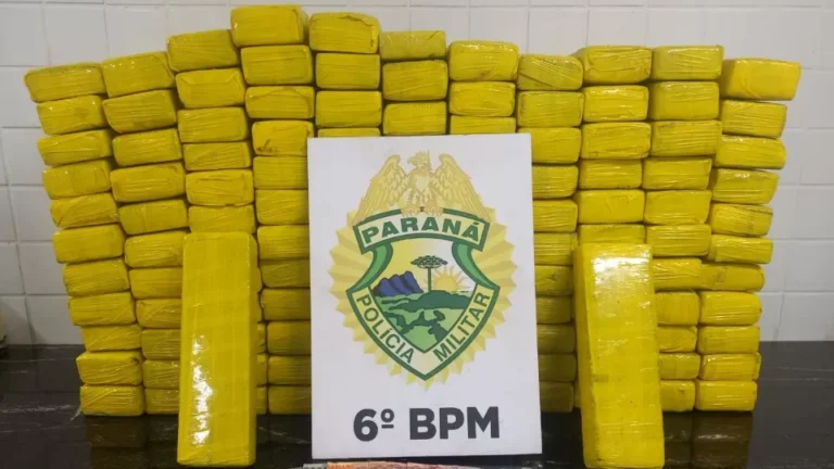 Dois são presos com 110 quilos de maconha após ultrapassagem proibida na BR-277