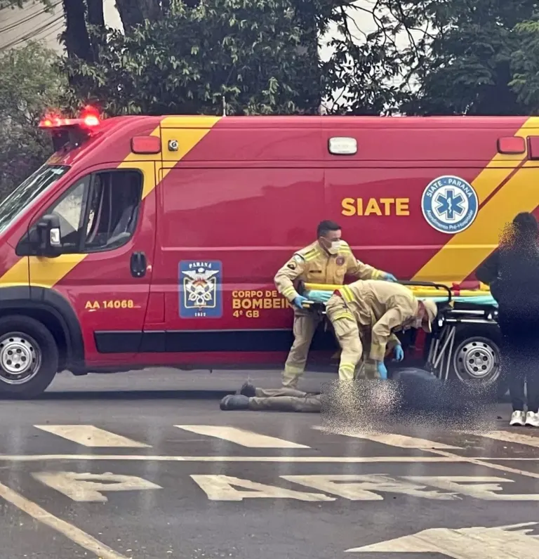Jovem de patinete fica ferido após invadir preferencial em Marechal Rondon